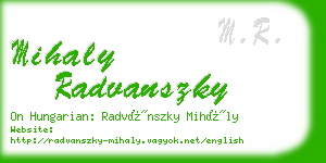 mihaly radvanszky business card